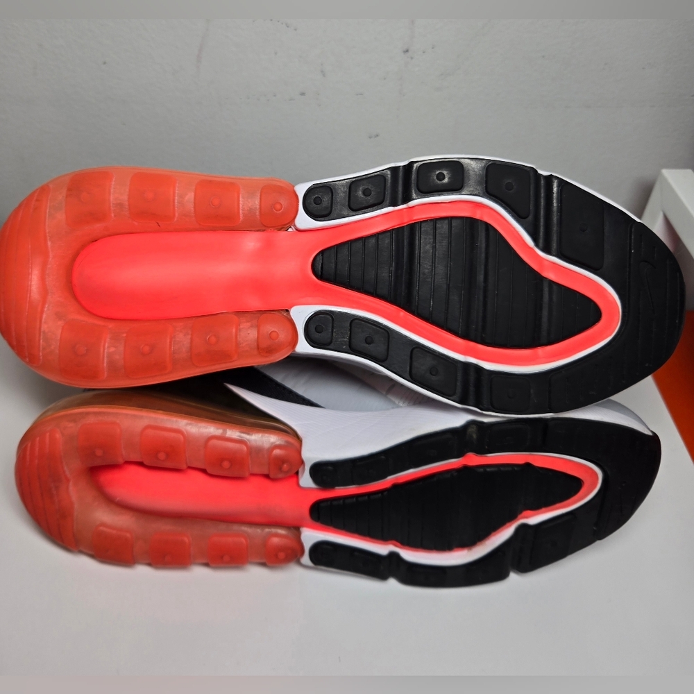 Nike Air Max 270 Women’s Sneakers — White, Gray, Black, Orange Accents - Picture 6 of 13